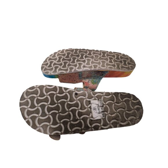 Nicole Miller tie dye rhinestone 2 buckle sandals Size 8 - Picture 10 of 10